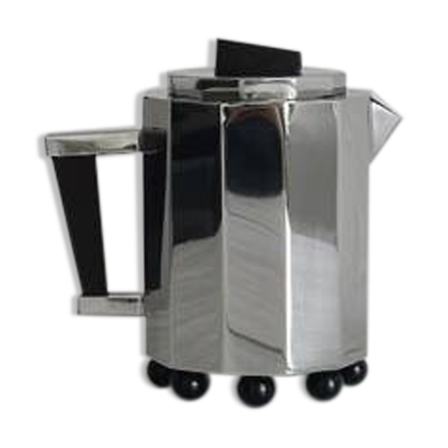 Garance Vallée for Monoprix. Chrome-plated metal and wood teapot