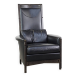 Fauteuil design en cuir noir de Giorgetti