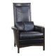 Fauteuil design en cuir noir de Giorgetti