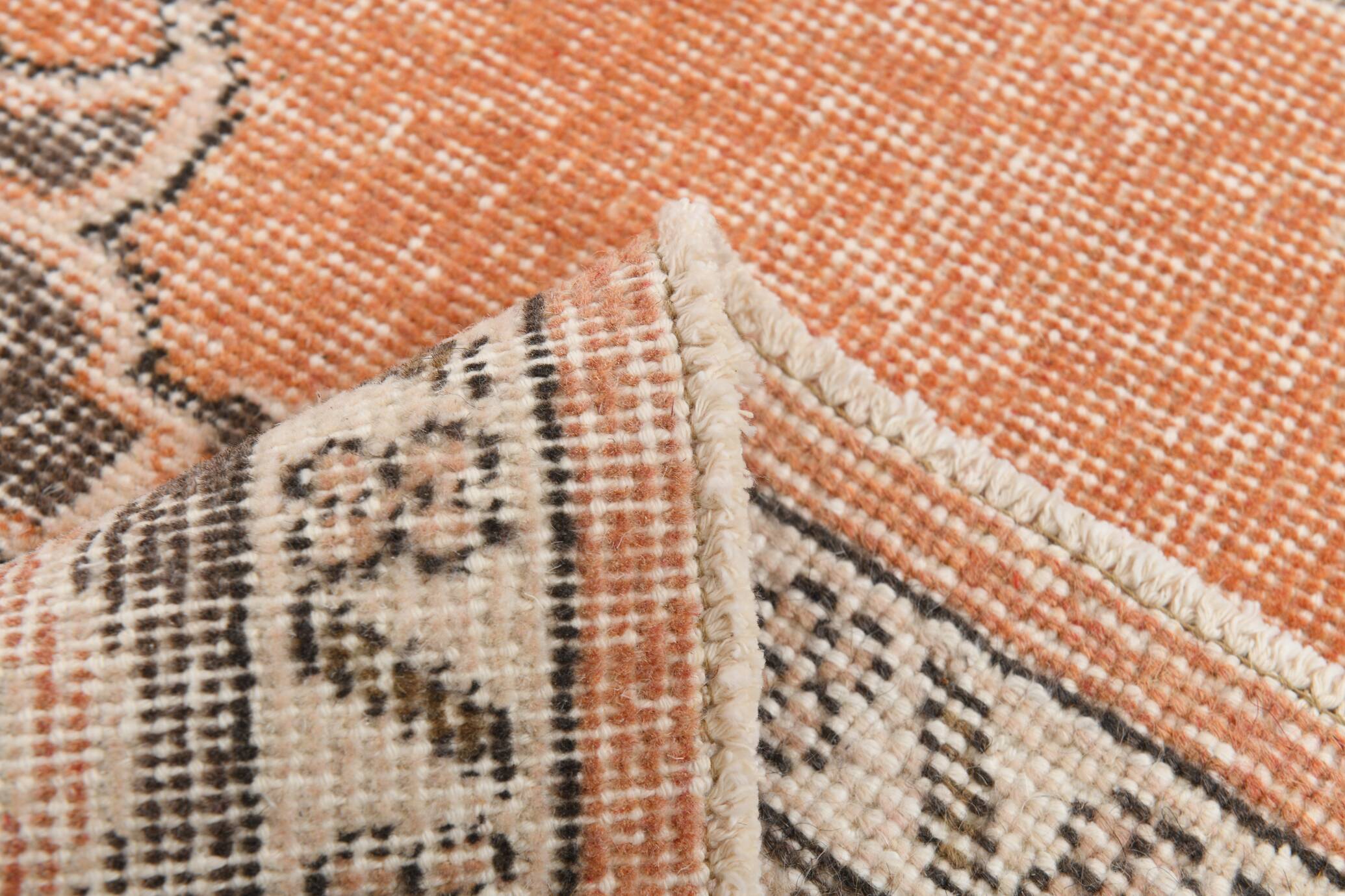 Pale Red & Brown Large Antique Turkish Rug, 157x299Cm