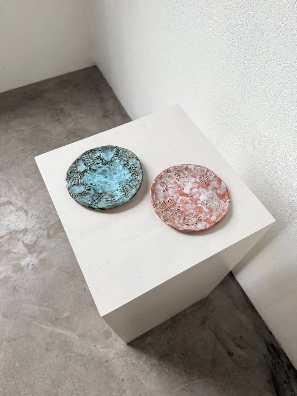 Pair of Vallauris ceramic dinner plates