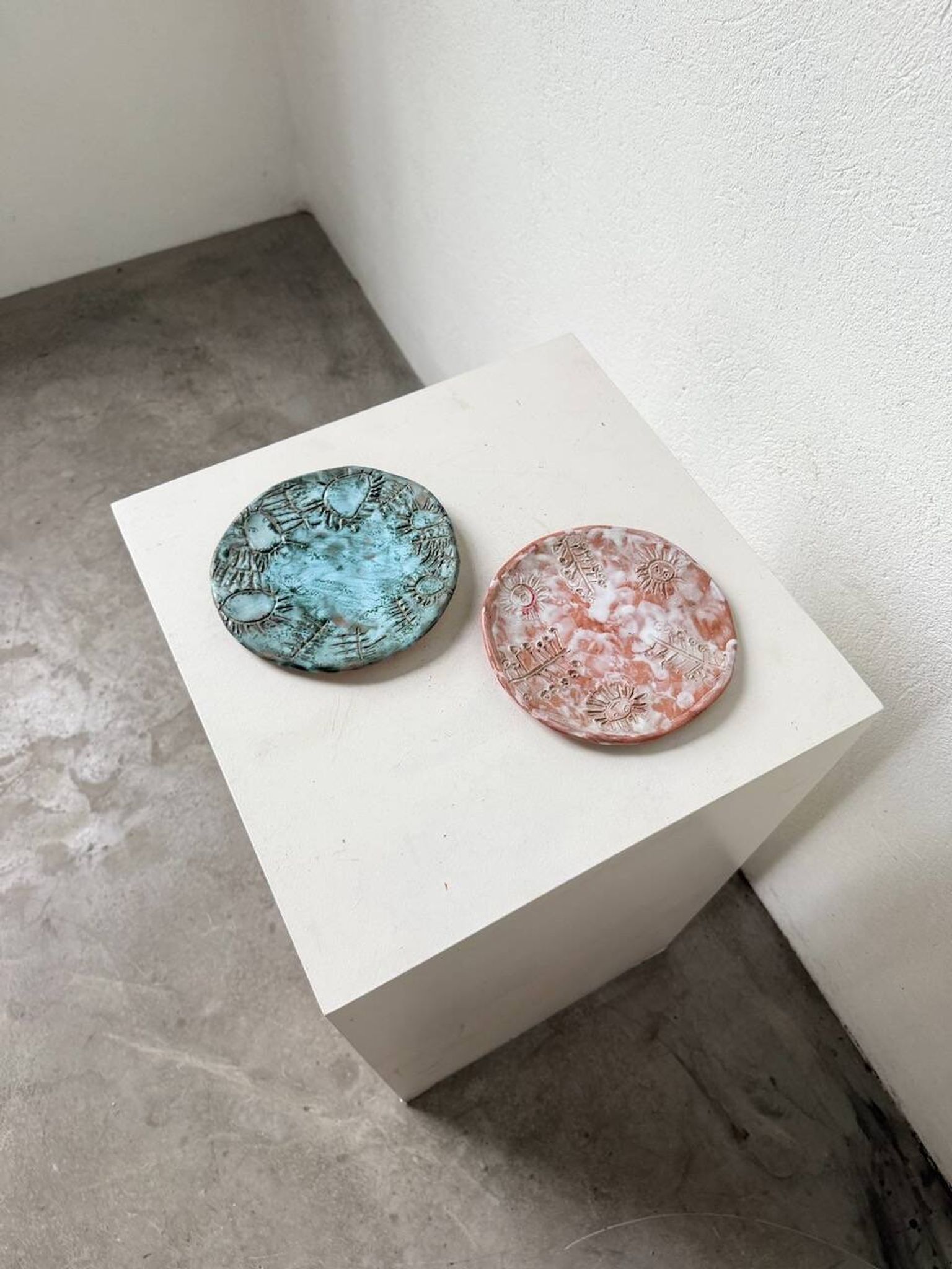 Pair of Vallauris ceramic dinner plates