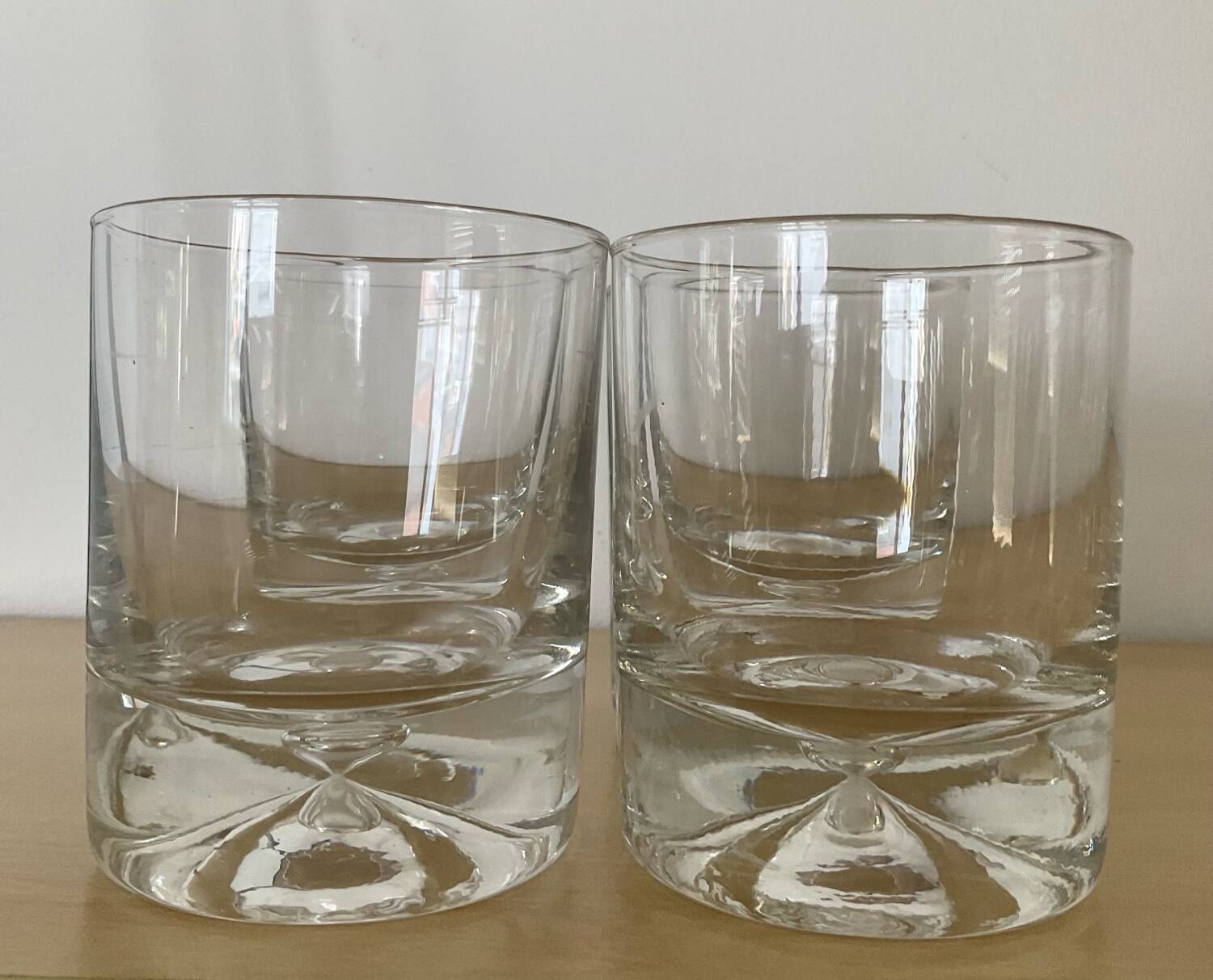Kosta Boda Set of 4 Whiskey Glasses with Bubble Base