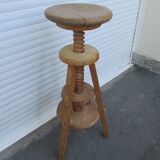 Pine industrial architect's tripod stool
