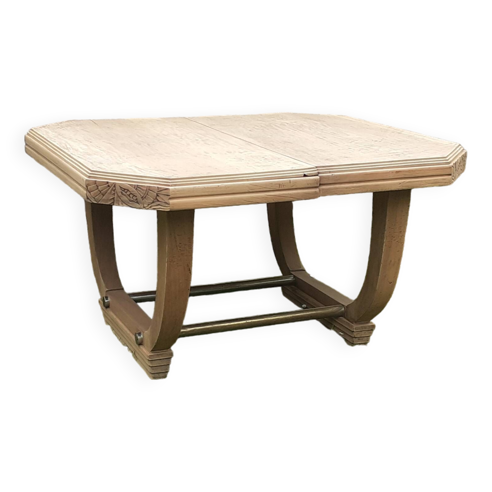 Art deco table from the 1930s in raw cherry wood