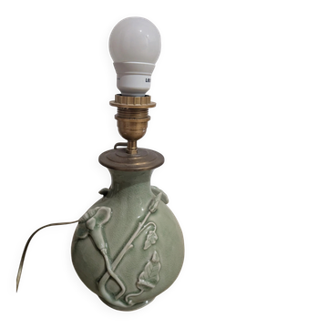 Pied de lampe vintage en Céladon de Thaïlande