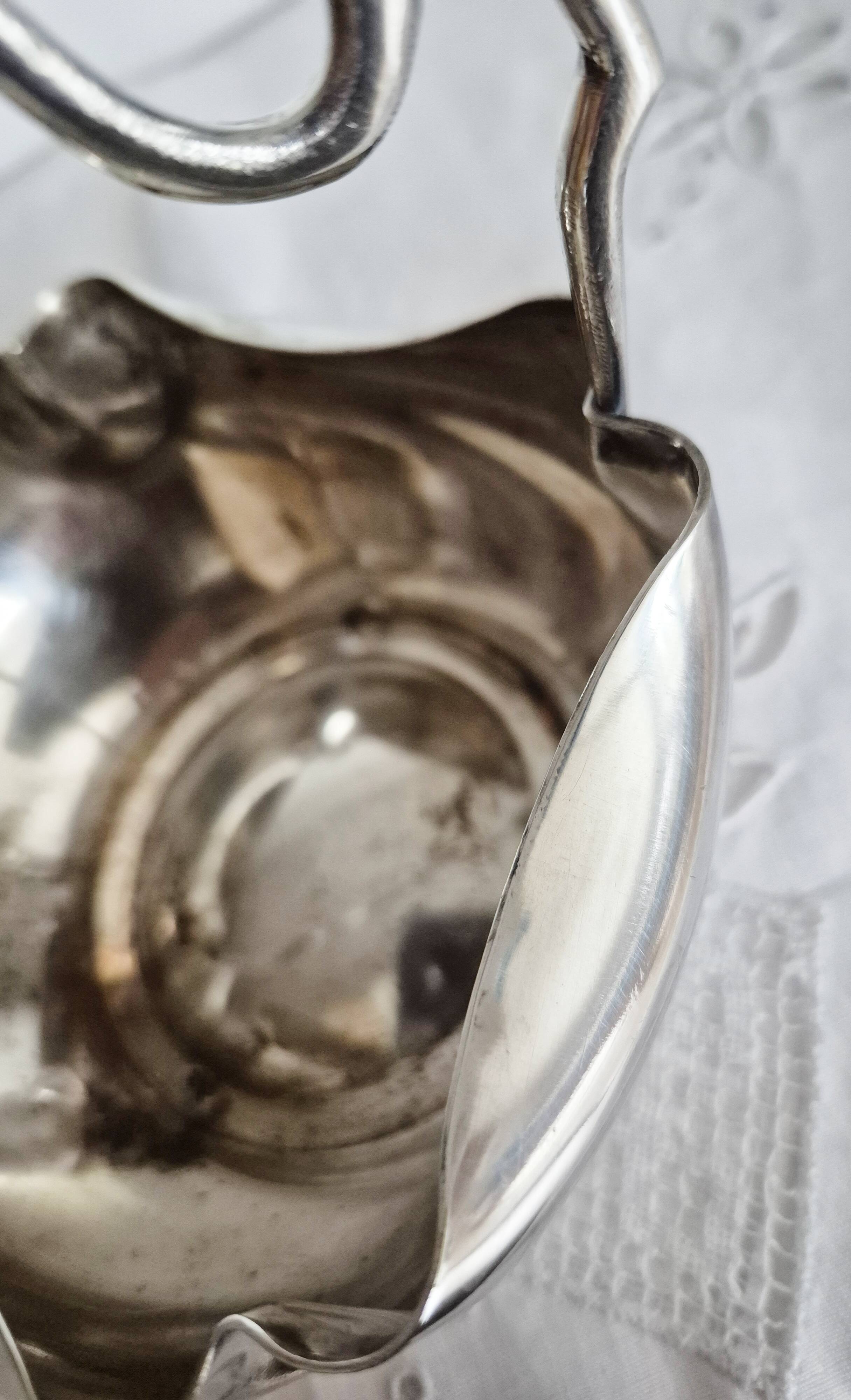 Antique silver-plated metal sugar bowl