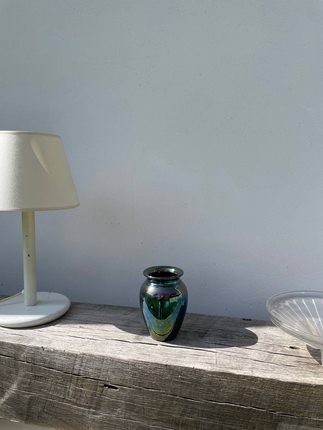Vintage iridescent ceramic vase