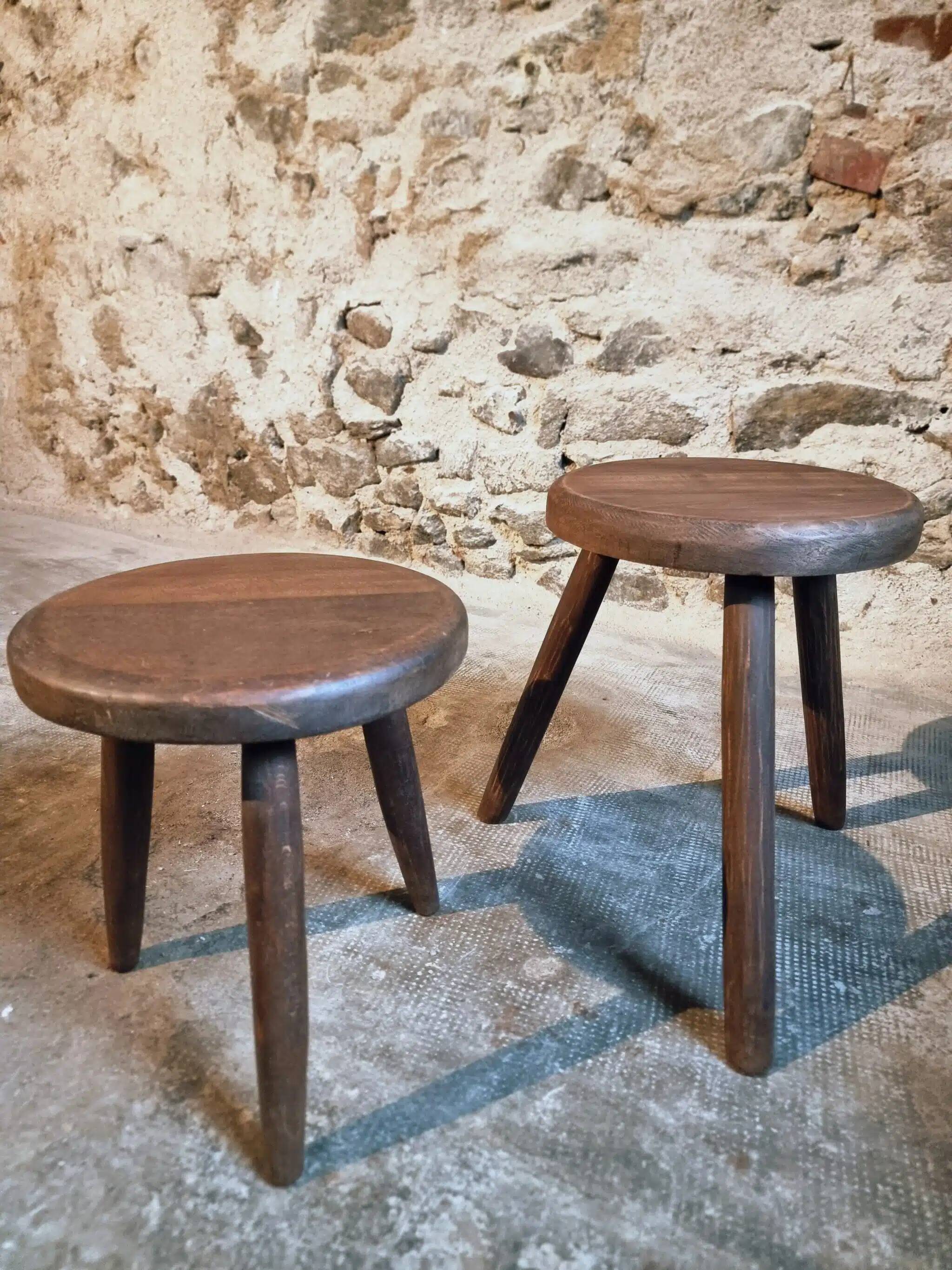 Pair of 1960s beechwood stools