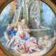 Old Miniature Painting "The Singer" romantic scene + frame