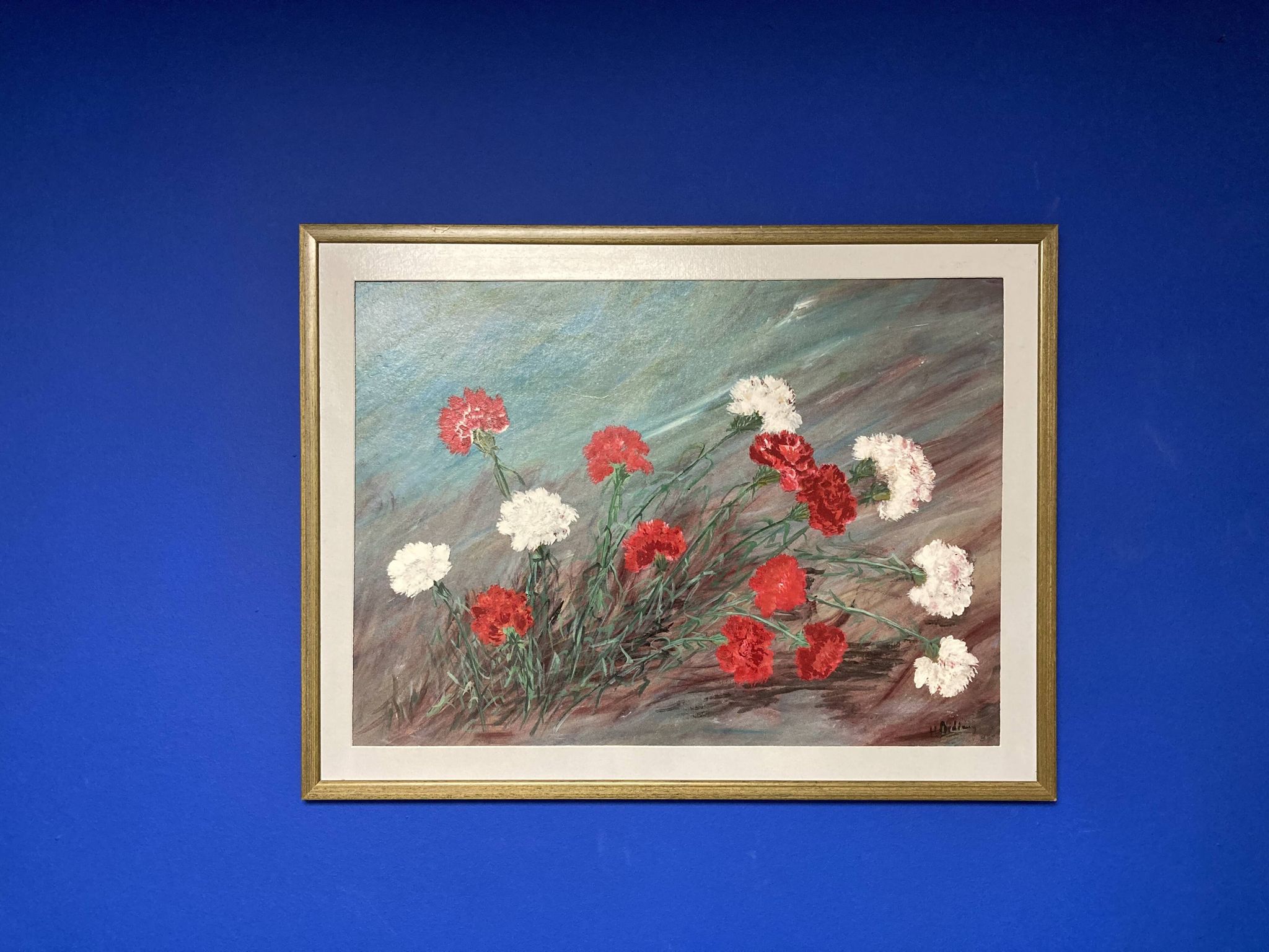 Peinture vintage aux oeillets