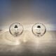 Pair of Nachtmann Leuchten design sphere crystal table lamps, 1970s
