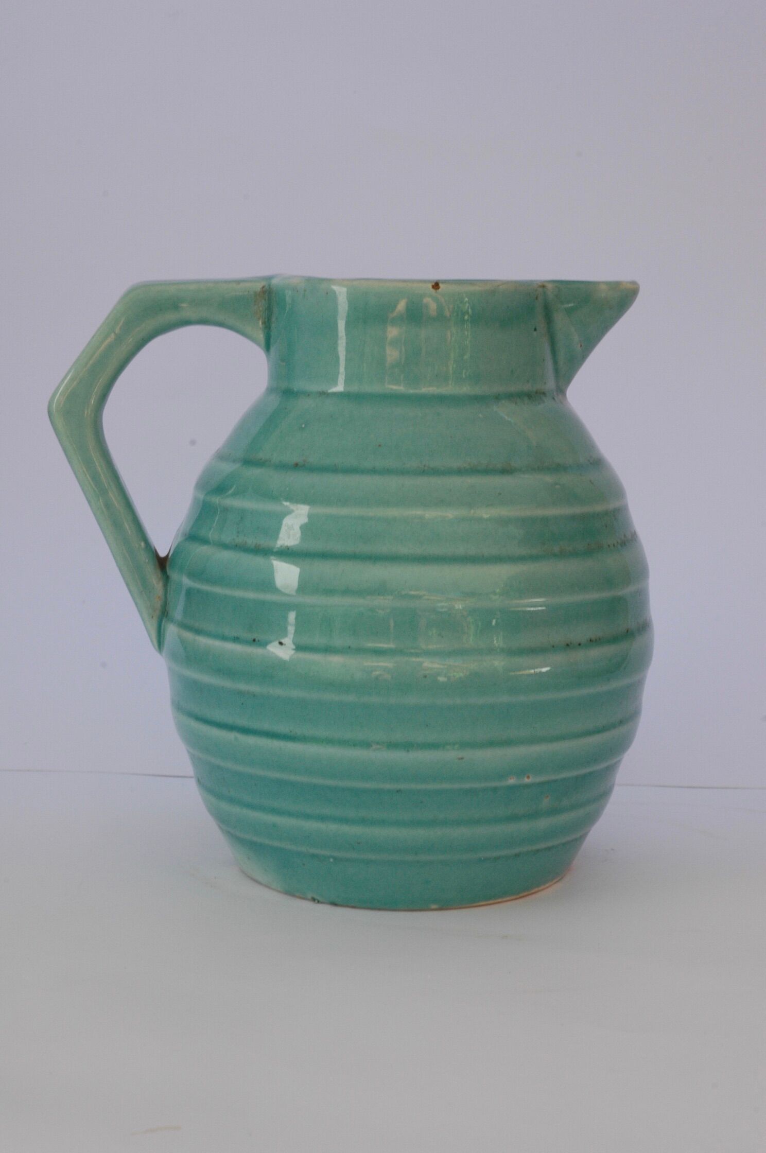 Blue-green pitcher in Orchies earthenware