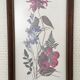Botanical engraving of vintage flowers in its frame