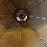 Vintage wrought iron burlap table lamp