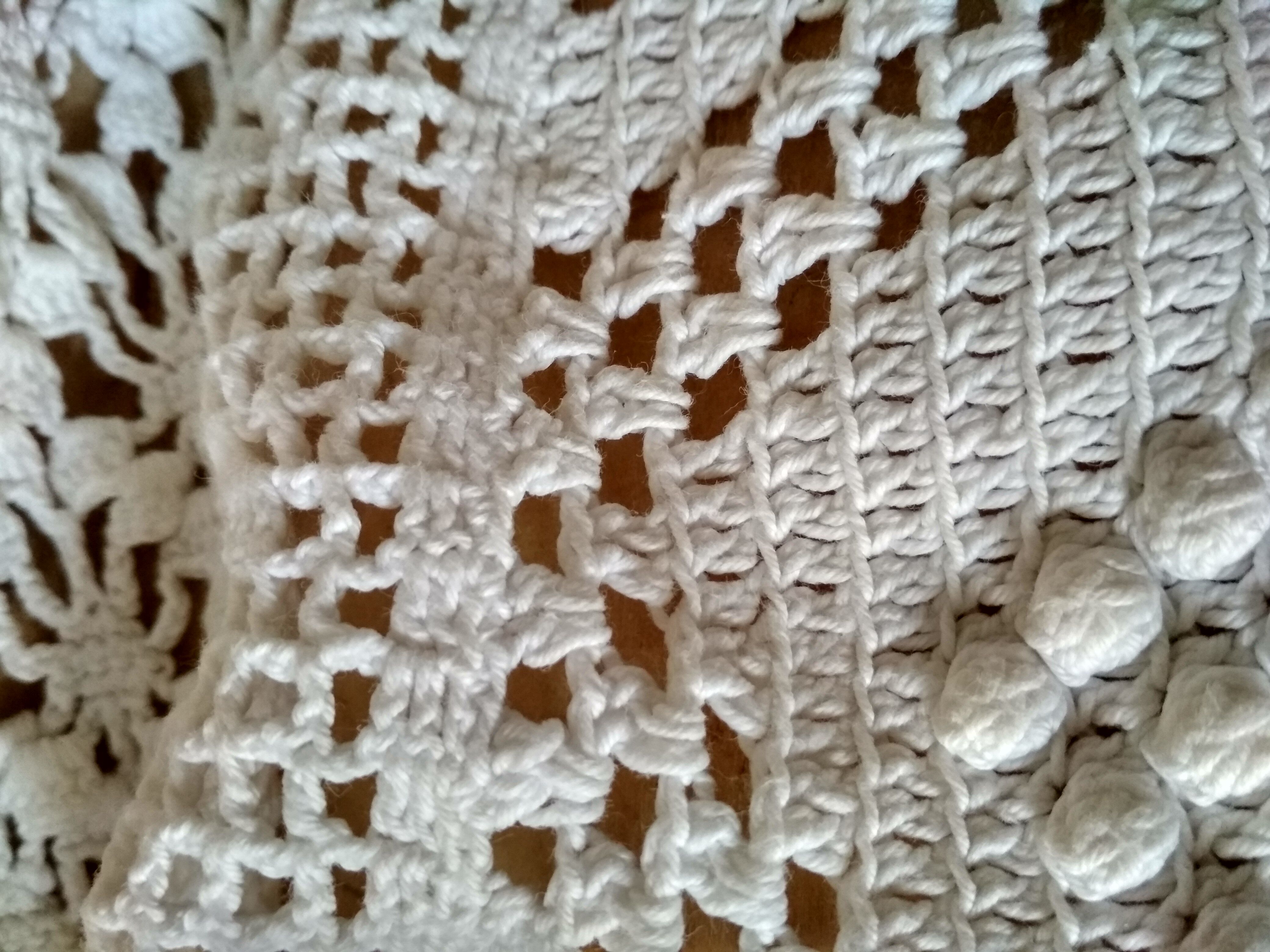 Dessus de lit en coton blanc écru jeté de lit en crochet