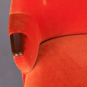 Reupholstered Midcentury Velvet Orange 3-Seat Sofa from CFC Silkeborg, 1960s