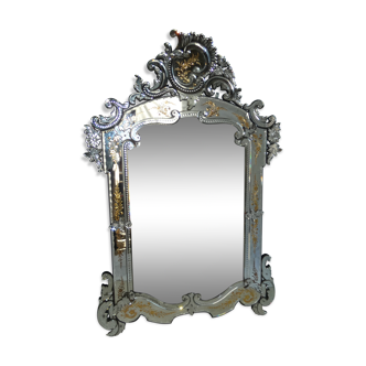 Baroque mirror murano eglomized height 166 x 110 early twentieth