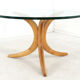 Alma möbel coffee table with boomerang legs and glass top