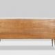 Geometric sideboard in glass and gilded brass. Contemporary Italian work.