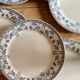 Set of 10 old flat plates in iron earth, model Noisette de Sarreguemines