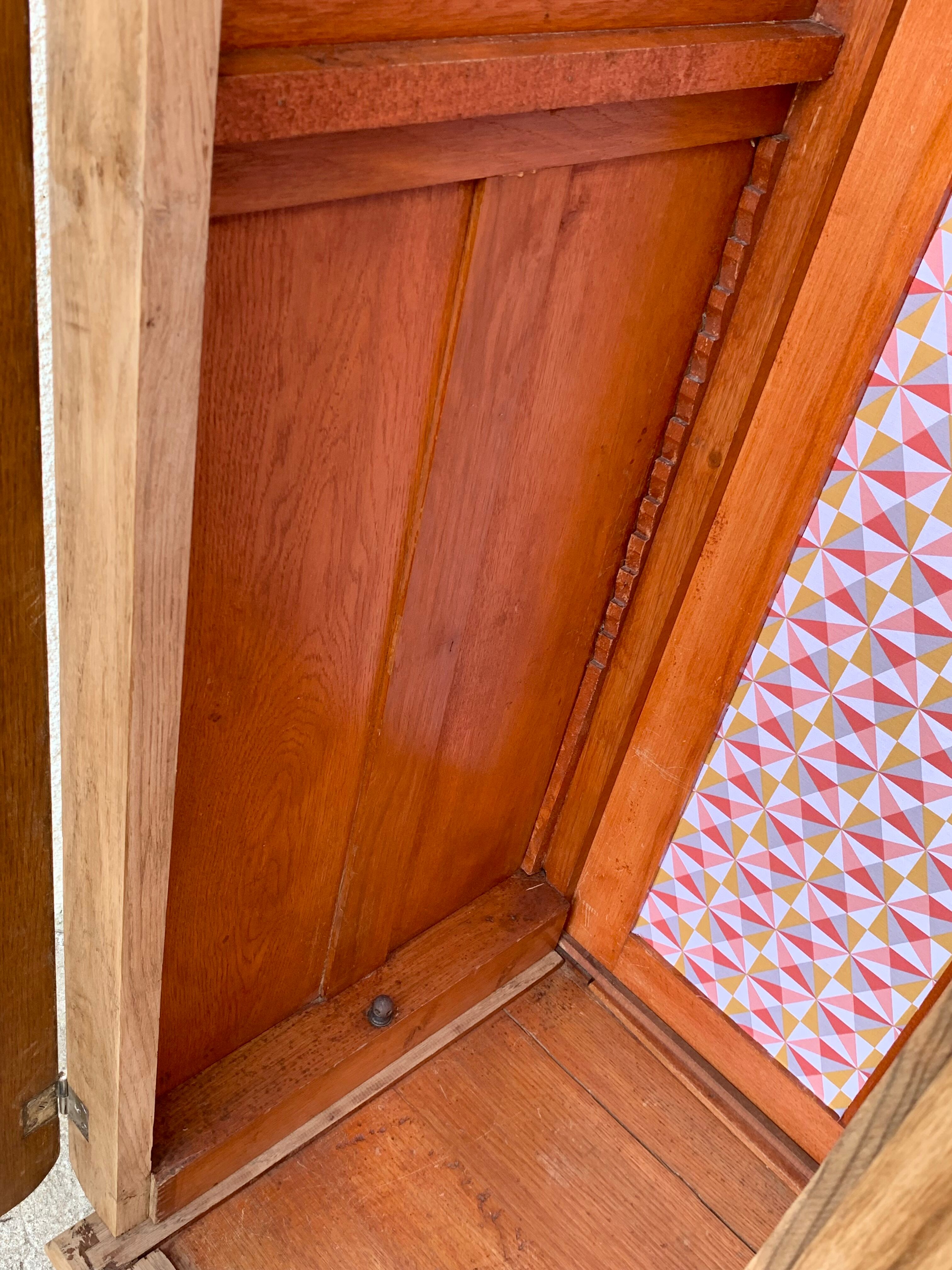 Armoire parisienne art déco chêne massif brut