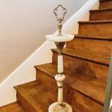 Onix and brass pedestal ashtray