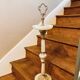 Onix and brass pedestal ashtray