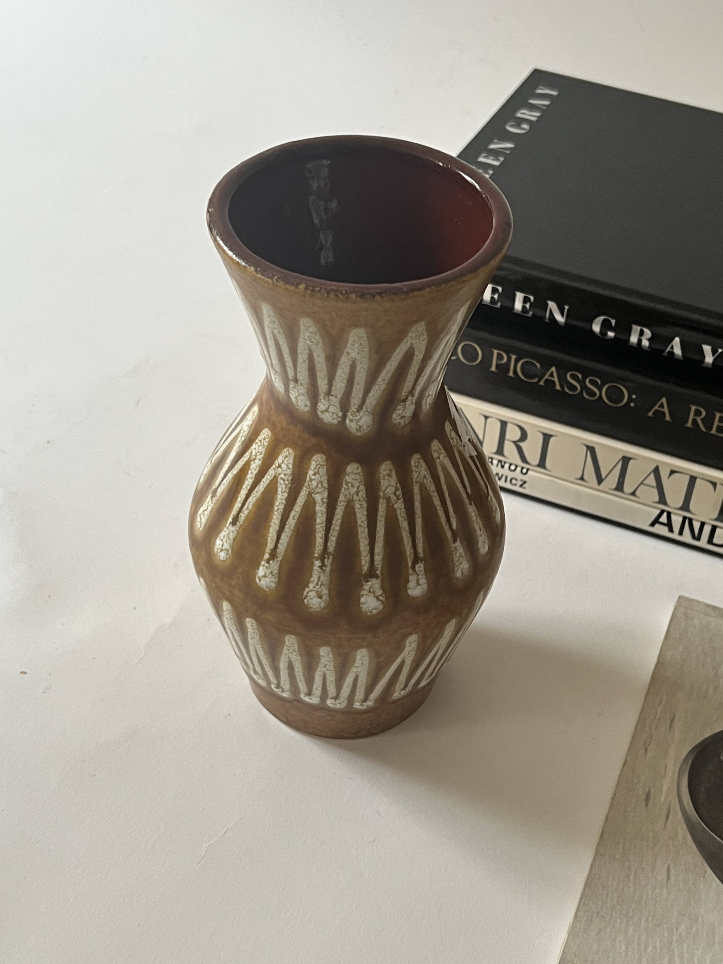 Scandinavian glazed and numbered ceramic vase, West Germany 1970