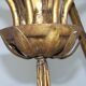 Hollywood regency style bull rush gilt metal toleware 6 light chandelier 4369
