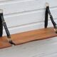 Elm and leather shelf, distributed by the Maison et Jardin Gallery in the 60