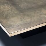 Table basse en laiton gravé par Christian Heckscher, Belgique, années 1970