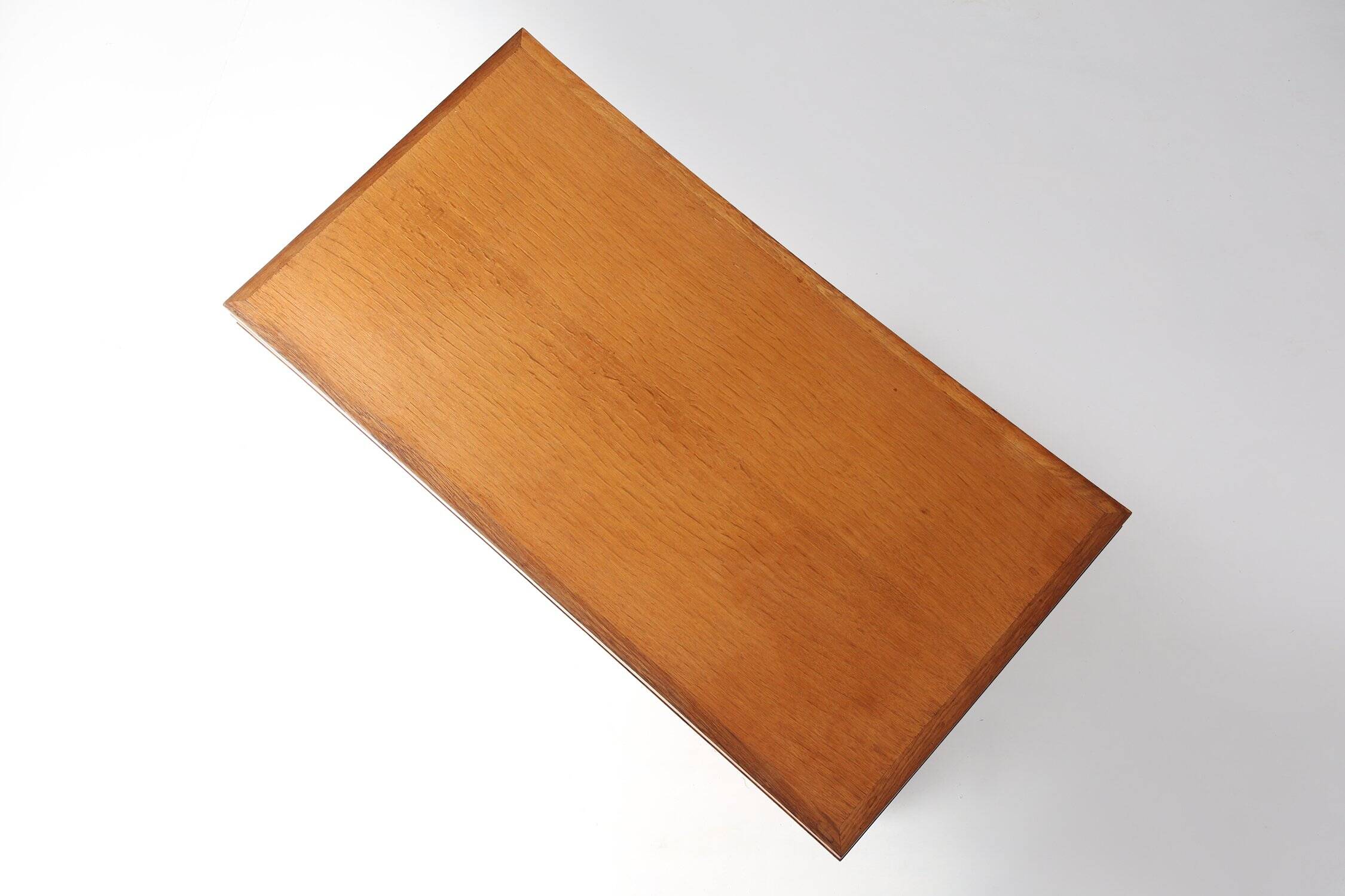 Art Deco Oak Coffee Table with Sculpted Details, Belgium 1940s