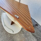 Bar or shop counter and 2 deck lina stools polyester boat hull