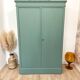 Antique solid pine wardrobe, reimagined in Celadon Green.