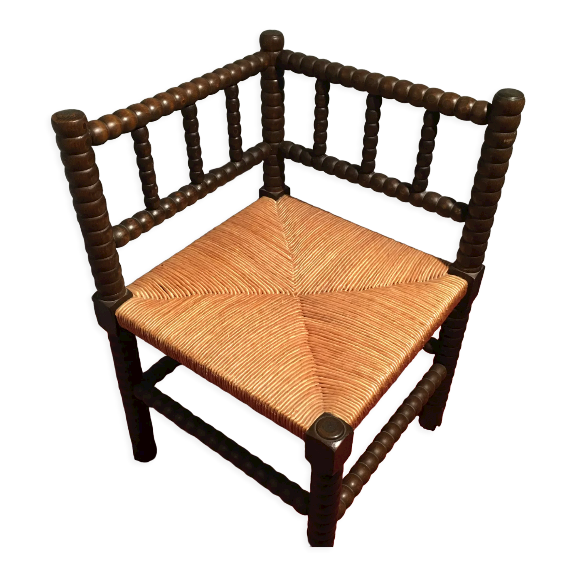 Straw corner armchair