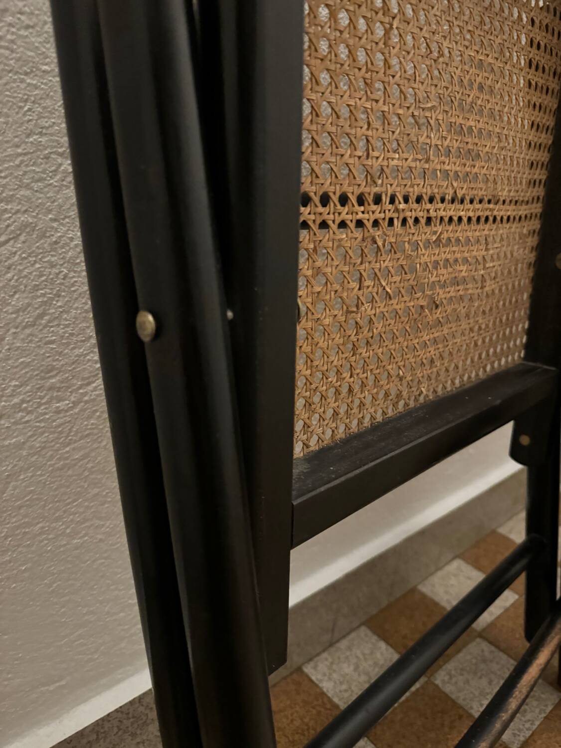 70s rattan cane folding chairs (X2)