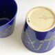 Set of 2 blue West German ceramic planters / flower pots