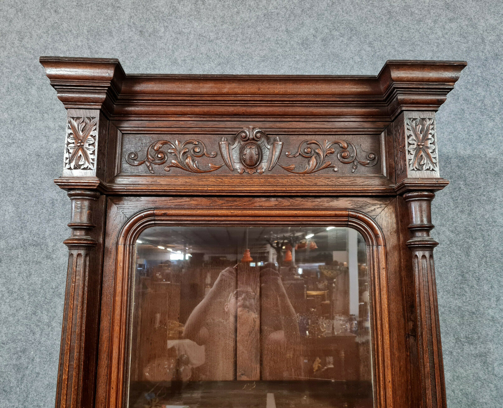 Renaissance library of solid oak hunting lodge around 1850