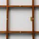 2-light wall lamp with teak grid frame mazzega 1960s vintage modern antique