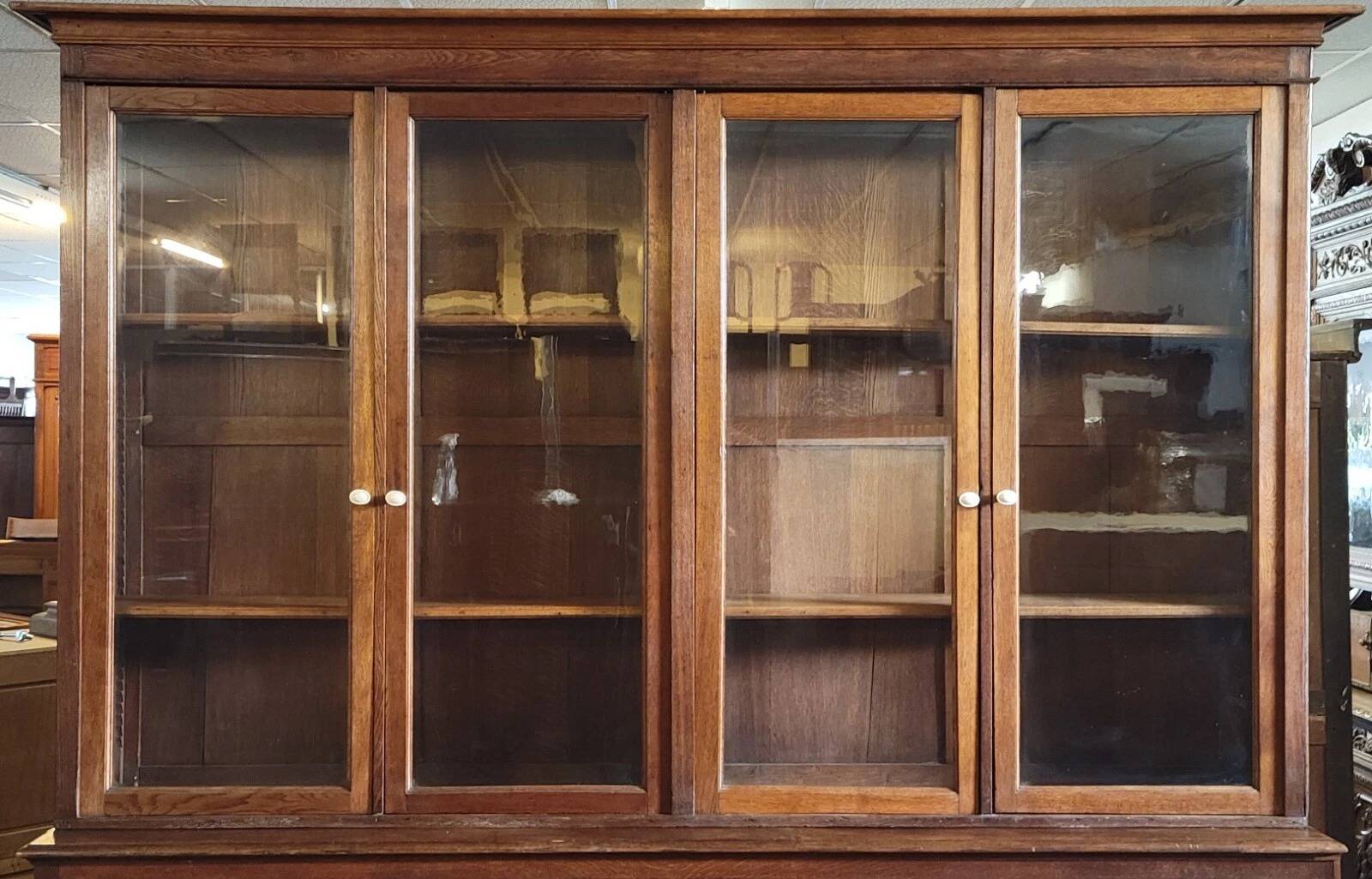 Large, generously sized solid oak display case