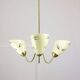 Italian Art Deco Chandelier in Brass and Yellow Glass, 1940s
