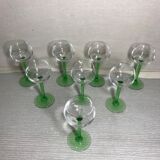 Series of 8 wine glasses