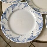 set of 6 flat plates in Iron Earth K&G Lunéville model "Angèle" late 19th century