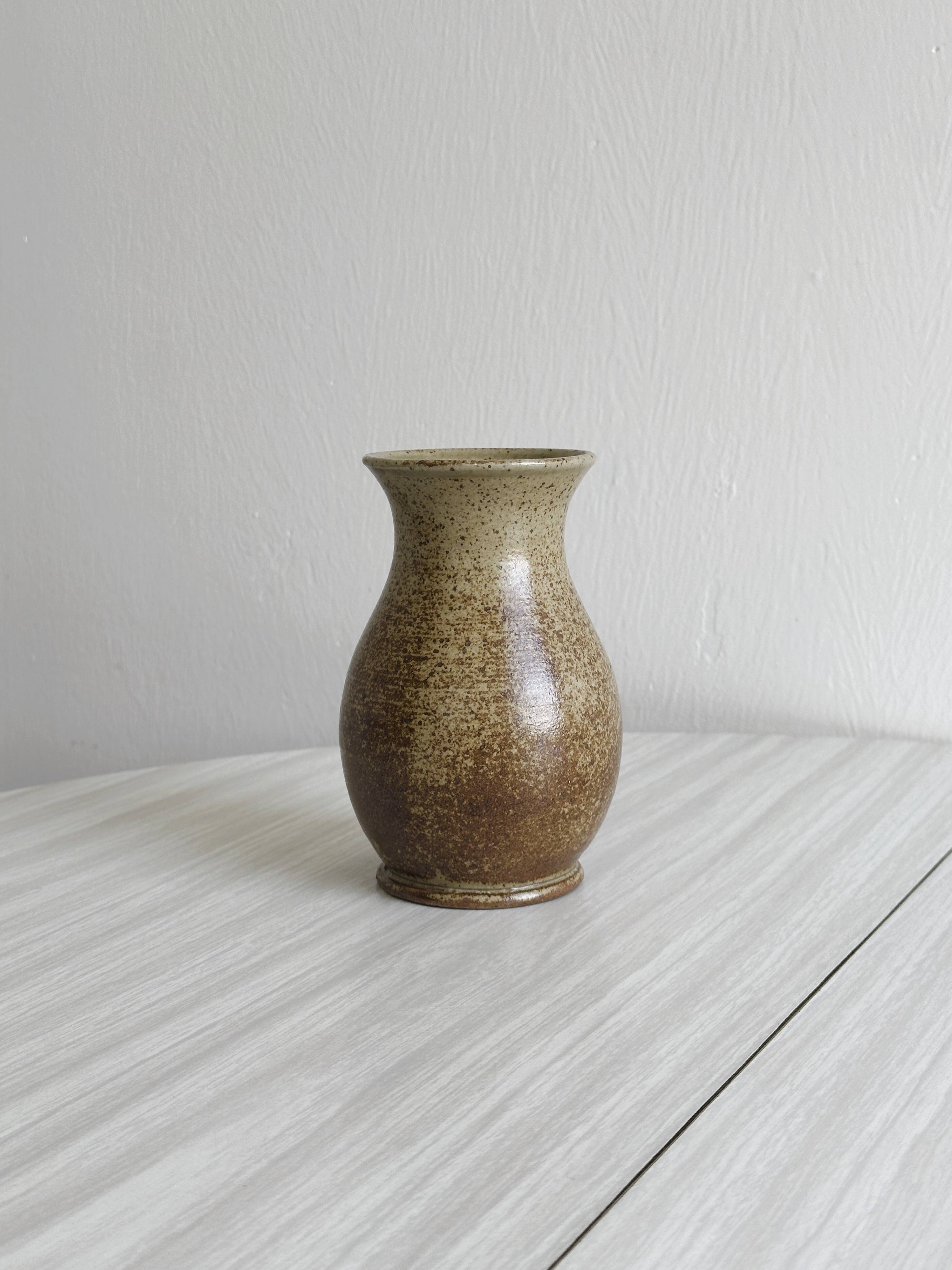 Small pyrite stoneware vase, rustic or country chic decoration