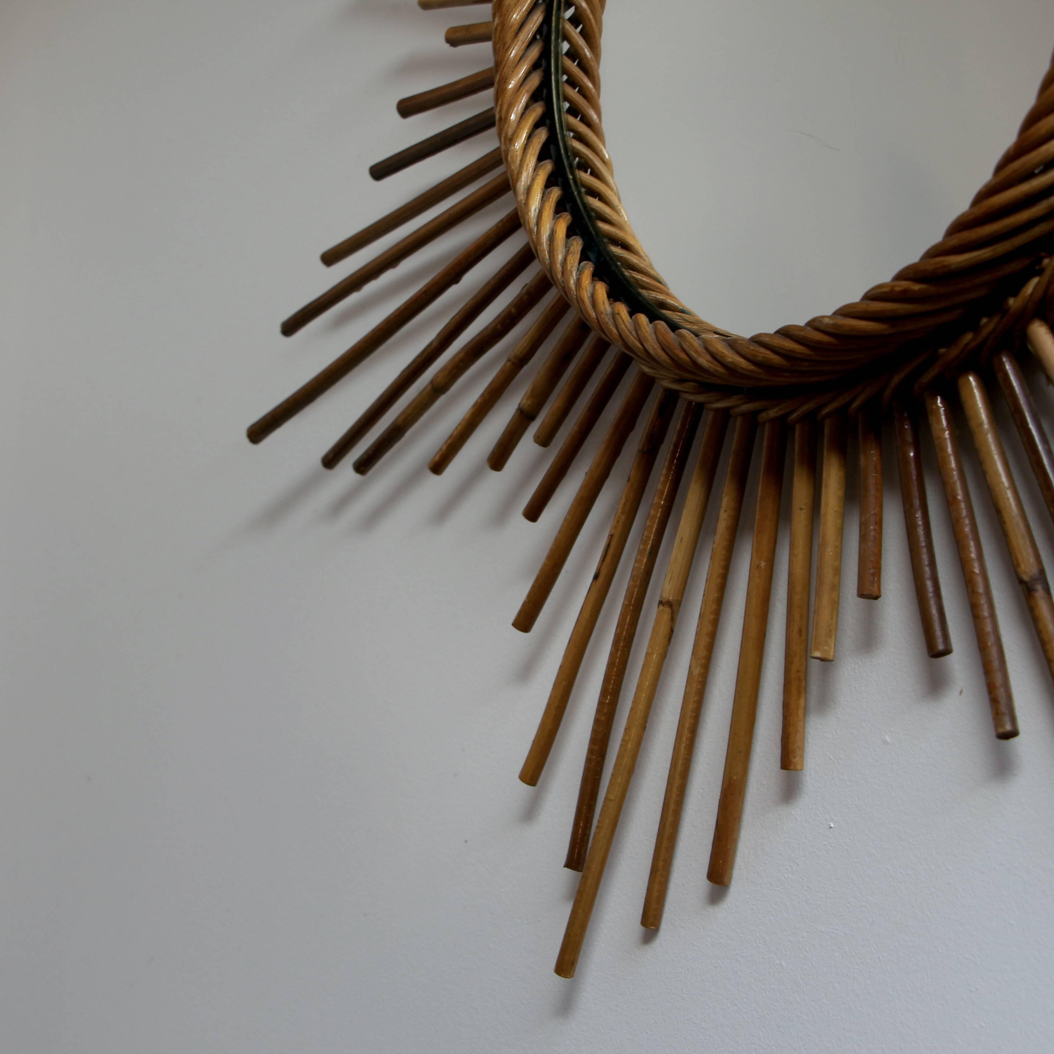 Rattan sun mirror
