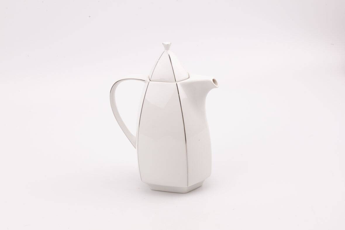 Cafetière vintage Scherzer Bavaria Germany - Porcelaine blanche design années 70-80
