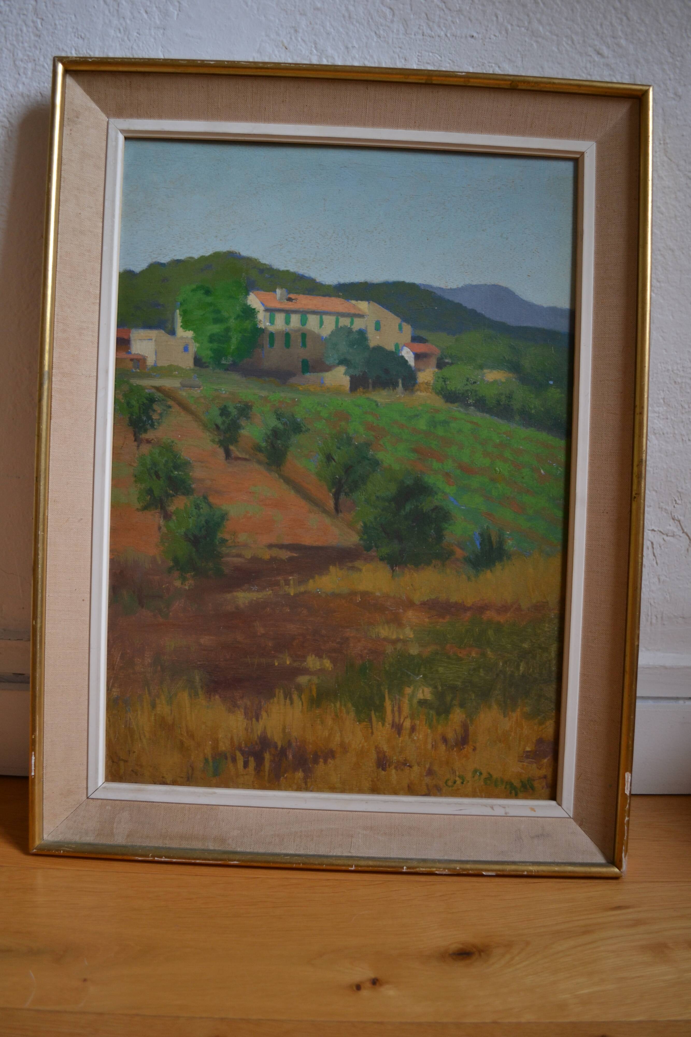Victor VIC-DAUMAS (1909-2002) HSP 50x36cm Landscape of Provence School of Paris