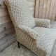 Old Napoleon lll toad armchair  with wheels