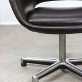 Italian Vintage Chocolate Brown Leather Office Chair